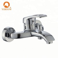 Bathroom grifo accessories faucets two holes chrome finished wall mounted hot and cold water mixer bath basin faucet