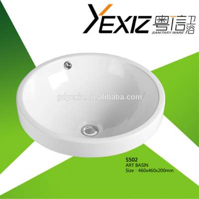 S502 modern china bath countertop wash bowl art basin